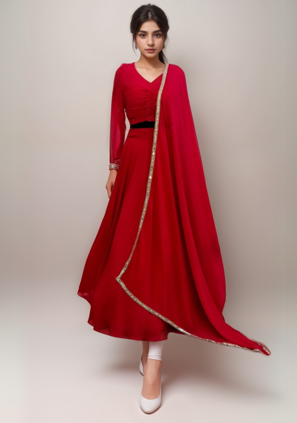 beautiful Red crop top features with front stitching design