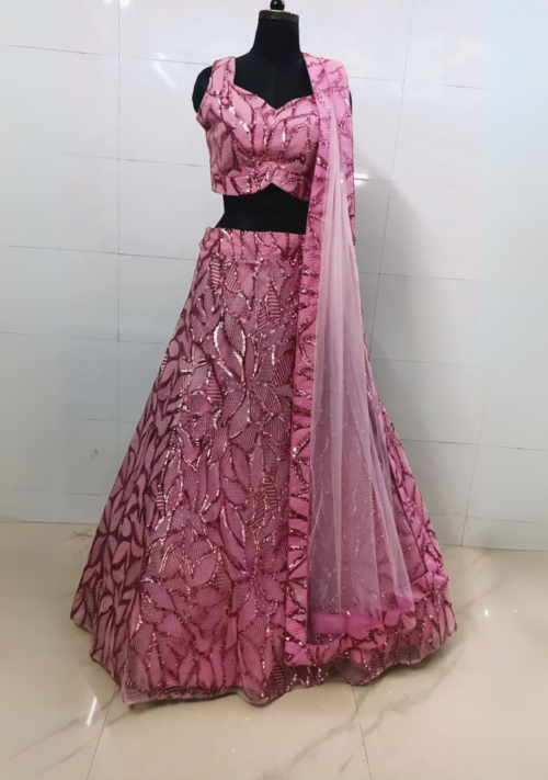 pink crop top with designer cut blouse