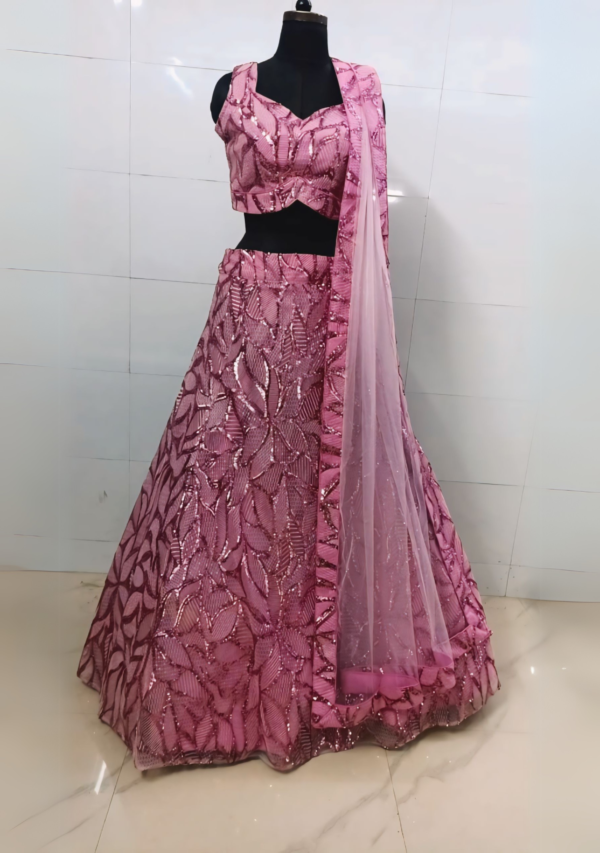 pink crop top with designer cut blouse