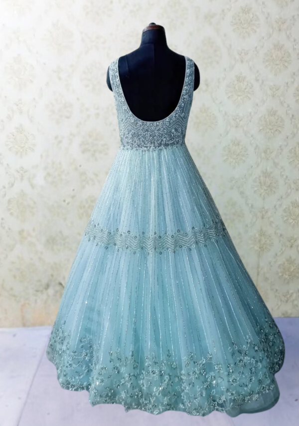 blue hand work design gown - Image 2