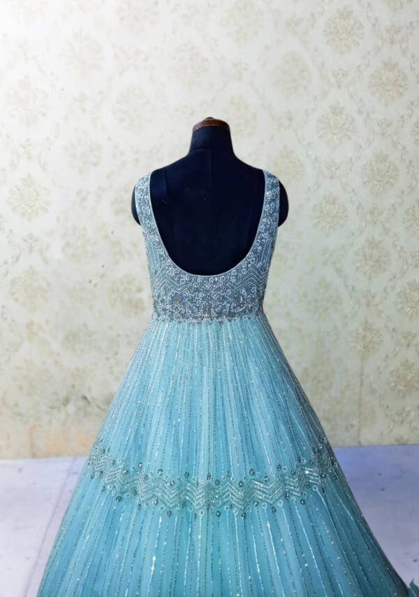 blue hand work design gown - Image 4